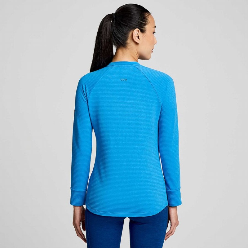 Women's Saucony Triumph 3D Crew T Shirts Blue | UAE S56820-J46