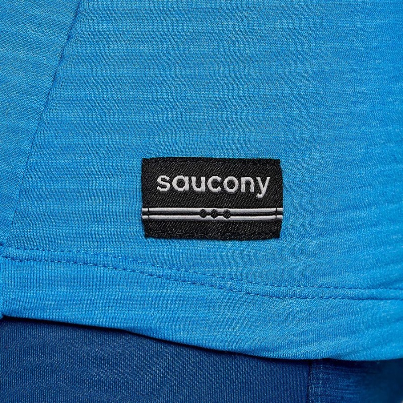 Women's Saucony Triumph 3D Crew T Shirts Blue | UAE S56820-J46