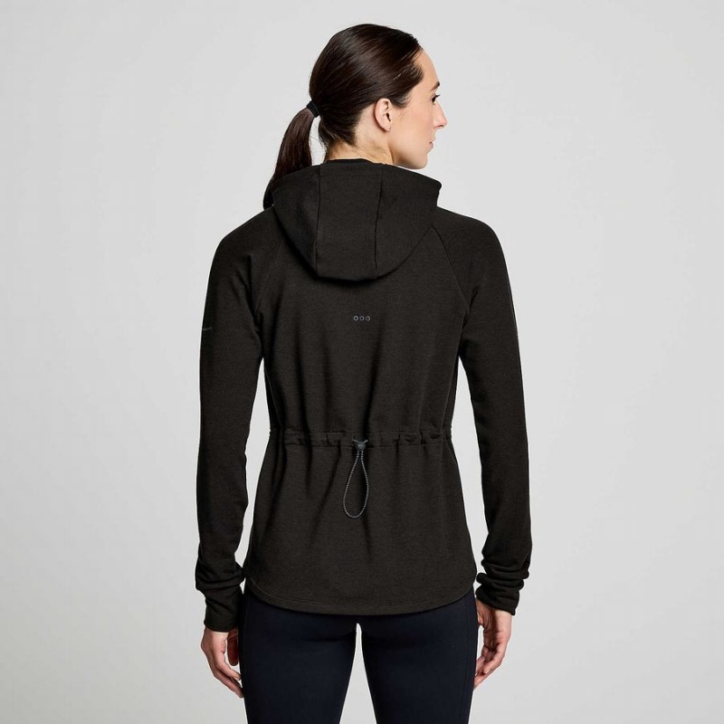 Women's Saucony Triumph Tunic Hoodie Black | UAE S18640-U93