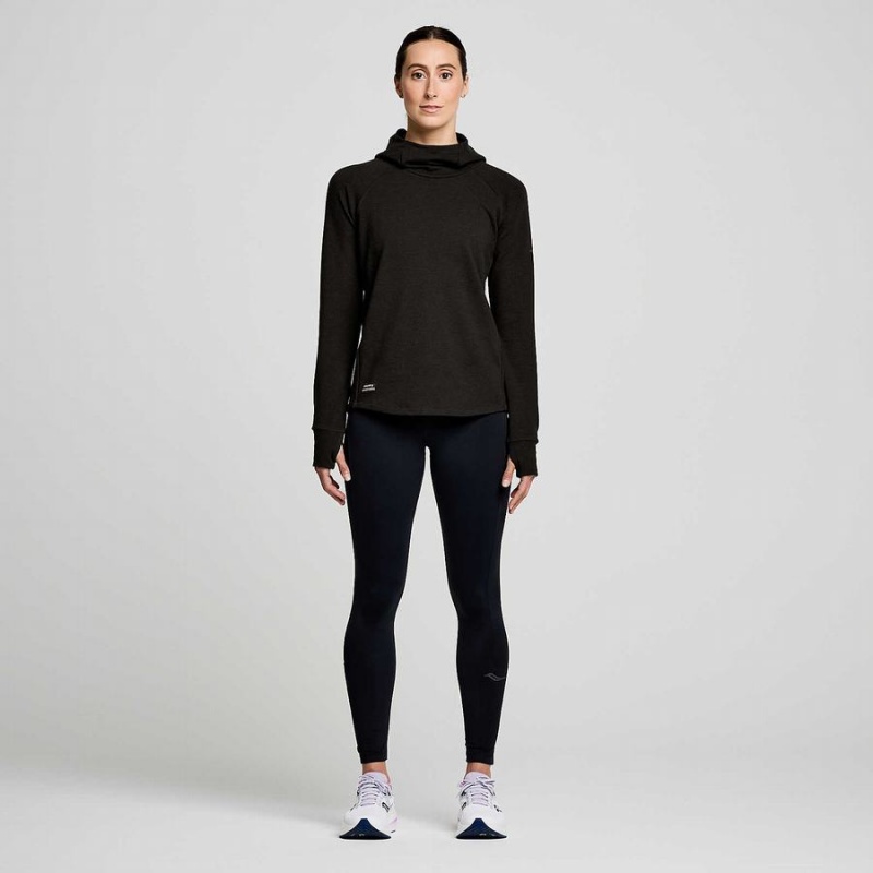 Women's Saucony Triumph Tunic Hoodie Black | UAE S18640-U93