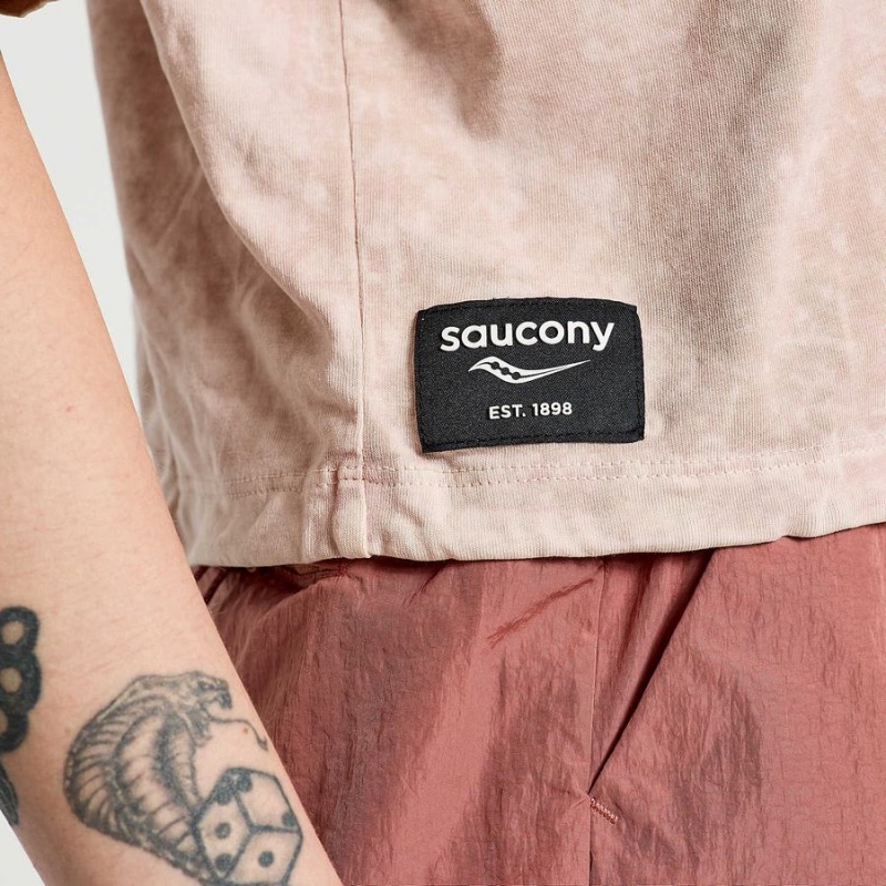 Women's Saucony Unwind Crop Short Sleeve T Shirts Rose | UAE S15384-K87