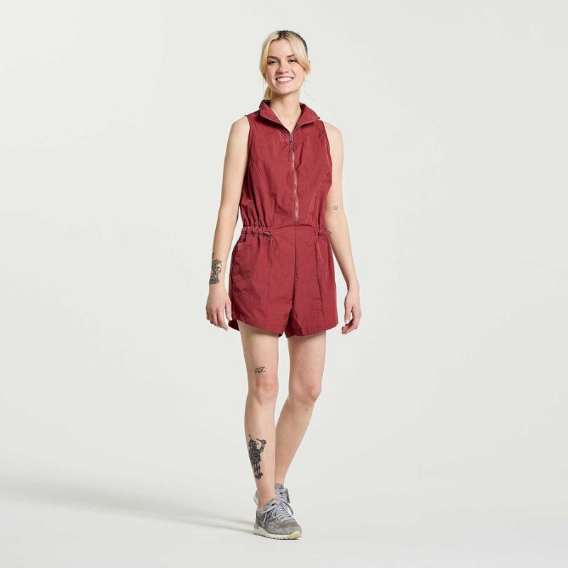 Women's Saucony Unwind Romper Jumpsuit Apple Butter | UAE S81025-Q92