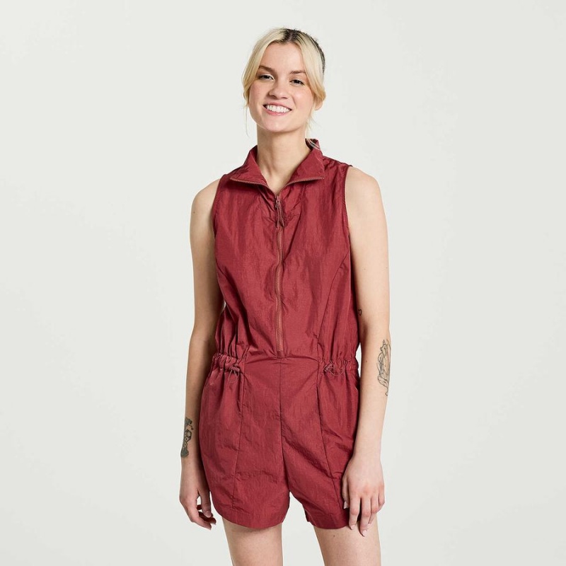 Women\'s Saucony Unwind Romper Jumpsuit Apple Butter | UAE S81025-Q92