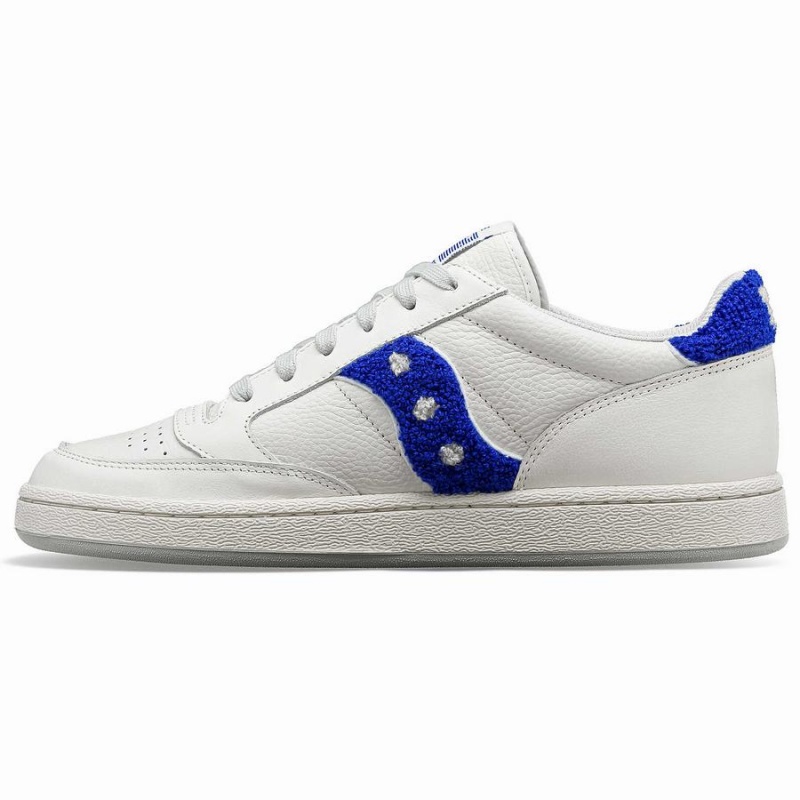 Women's Saucony X Maybe Tomorrow Jazz Court Varsity Sneakers White / Blue | UAE S71963-K93