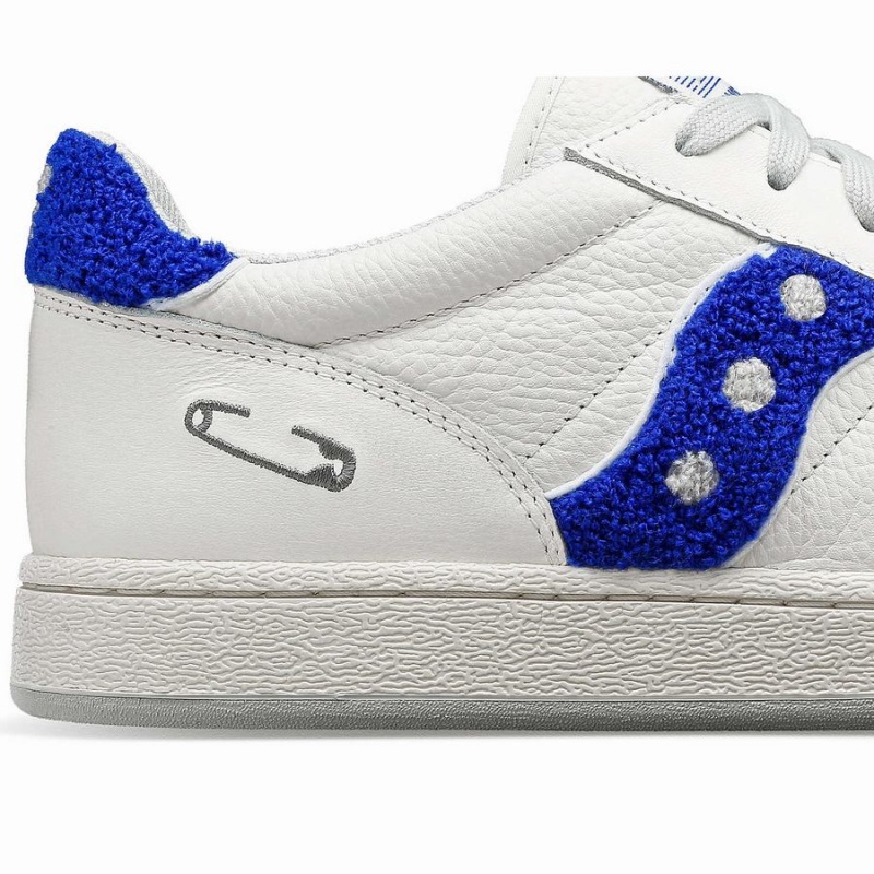 Women's Saucony X Maybe Tomorrow Jazz Court Varsity Sneakers White / Blue | UAE S71963-K93