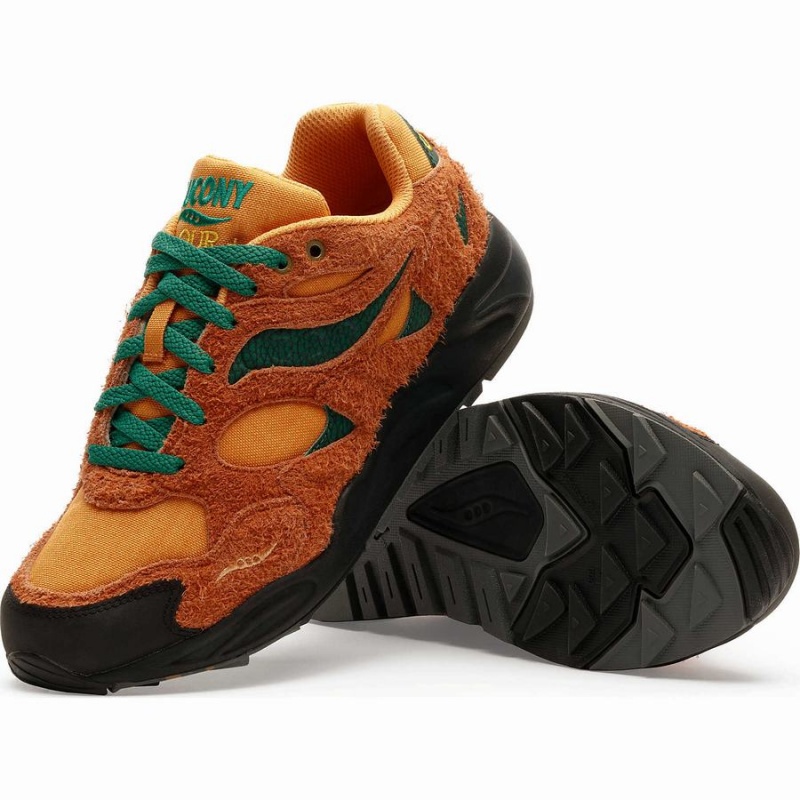 Women's Saucony x Colour Plus Grid Shadow 2 Sneakers Brown Green | UAE S83206-N07