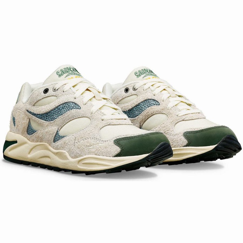 Women's Saucony x Colour Plus Grid Shadow 2 Sneakers Beige / Green | UAE S58071-M63