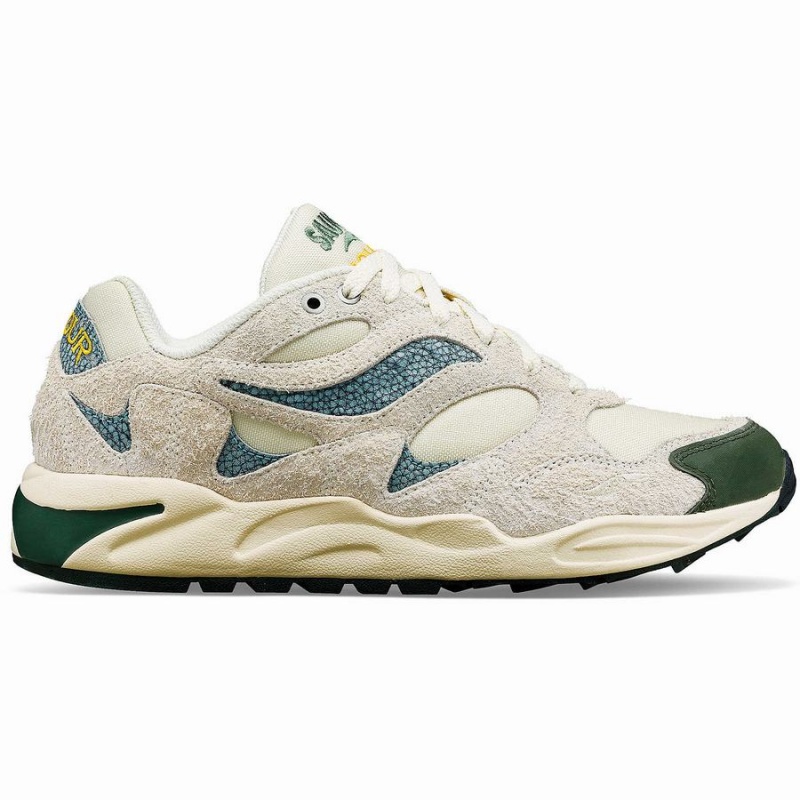 Women\'s Saucony x Colour Plus Grid Shadow 2 Sneakers Beige / Green | UAE S58071-M63